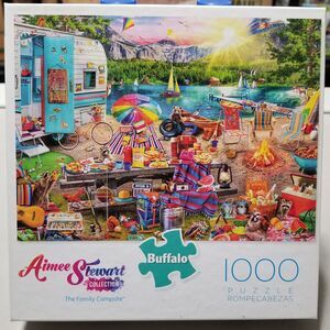 Buffalo Games Family Campsite 1000 pc Aimee Stewart Complete Preowned